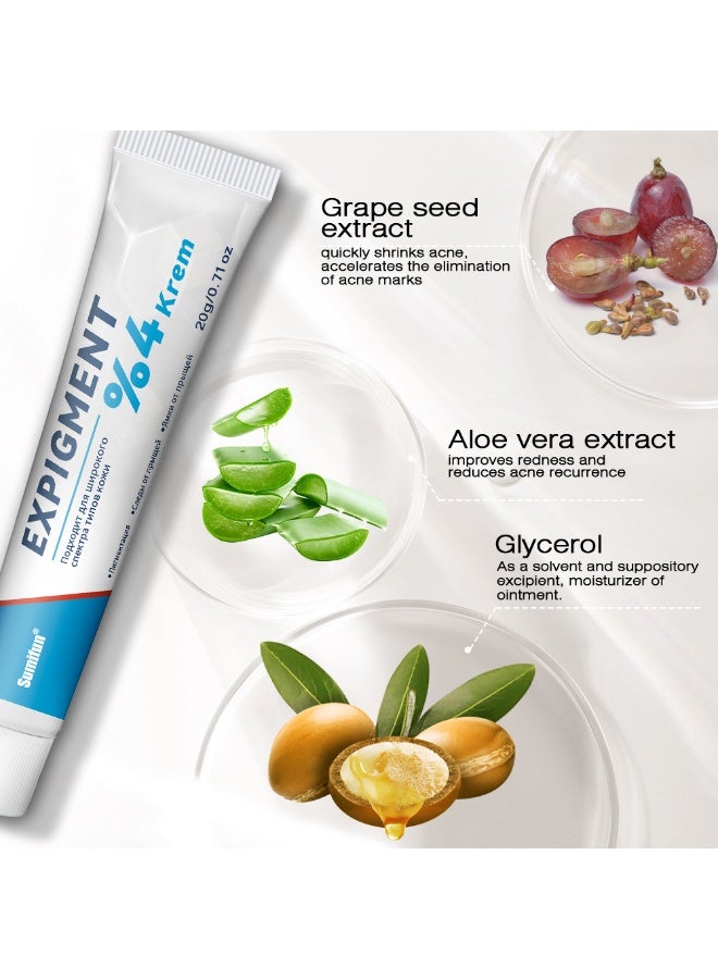 Sumifun 4% Acne Scar Fading Cream - 4% Complex Fading Factor, Suitable for All Skin Types, Reduces Acne Scars and Pits, Deeply Penetrates, 20g - Image 2